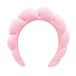 Pink Scalloped Padded Headband Bubble Puff Hair Accessory Soft Cute Trendy